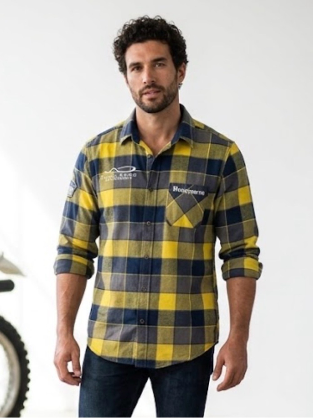 Husqvarna Motorcycles Plaid Flannel Button Up Shirt NWOT Mile Zero Motorsports S